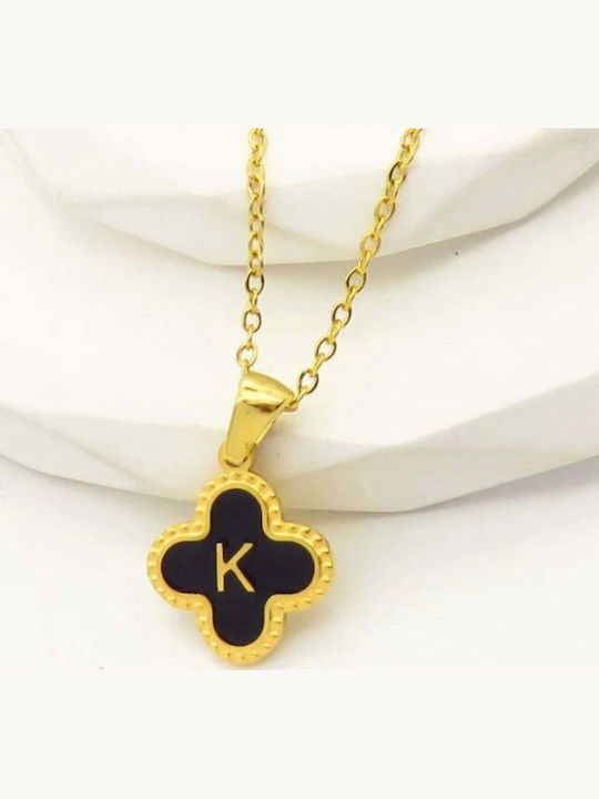 Bizou-Shop Necklace Monogram "K" From Gold Plated Steel