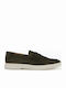 Leather Men's Loafers In Green Colour LL Z-511 Leather