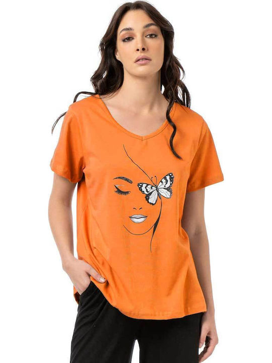 Bodymove Damen Bluse Baumwolle Butterfly