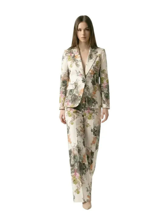 Damen Blumen Set mit Hose in Regulärer Passform Floral