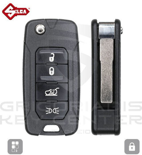 Silca Car Key Shell Blade 4 Buttons Jeep