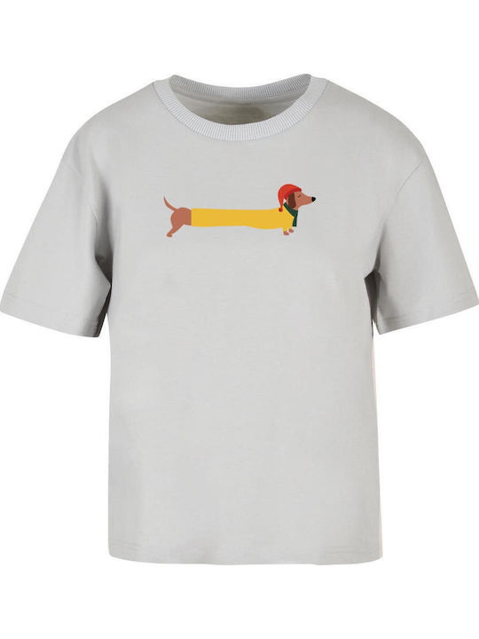 Ladies Christmas Dog Tee Lightasphalt