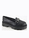 Leather Women's Loafers in Black Colour