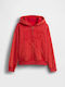 Kids Sweatshirt with Hood and Pockets Modern Red Fleece Lining