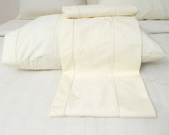 Viopros Set Cearceafuri De Pat Super Duble 240x260cm Ecru 4 Bucăți