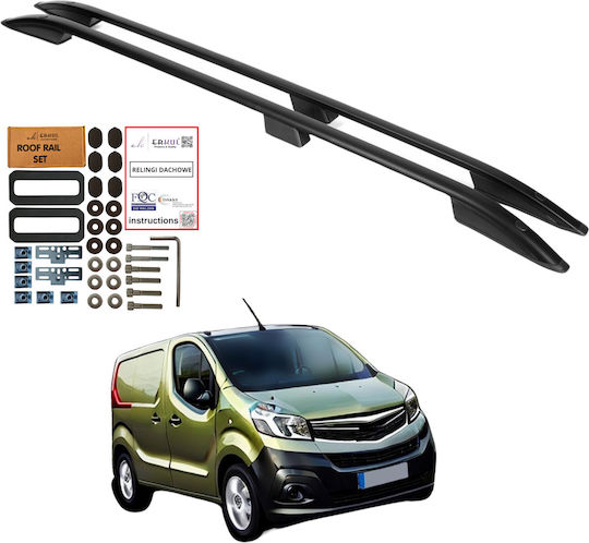 Roof Rails Opel Vivaro Renault Trafic Fiat Talento 2014 Long Black