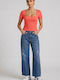 Women's Jean Pants Mid Rise in Loose Fit