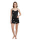 Soccus Set Pijamale Dama De Vară Negru