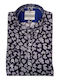 Short Sleeve Cotton Shirt Navy Blue