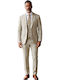 Herrenanzug Mit Weste Beige