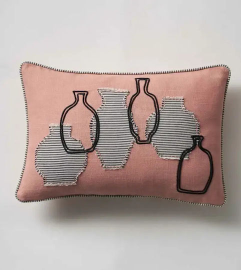 Gofis Home Gofis Home Dekorativer Kissenbezug Giara Aus 100% Baumwolle Rosa 30x45cm