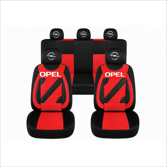 Set Huse Scaune Auto Universale Nero Roșii Opel
