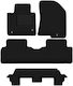 Black Velour Car Mats Kia Carens Iv Minivan 7 Seats 2013-2018