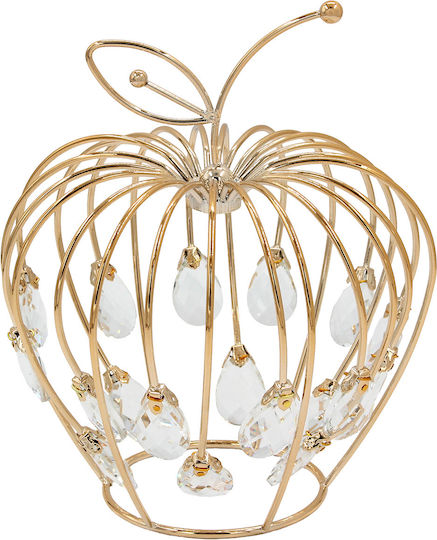 Metallic Decorative Φ19x22 Apple Gold Crystals Keskor 43316