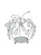 Decorative Metallic Apple 17x12x17 cm Silver Crystals Mirror Keskor 43318-3