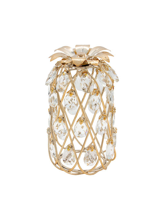 Metallic Decorative Pineapple Φ12x22 Gold Crystals Keskor 43303