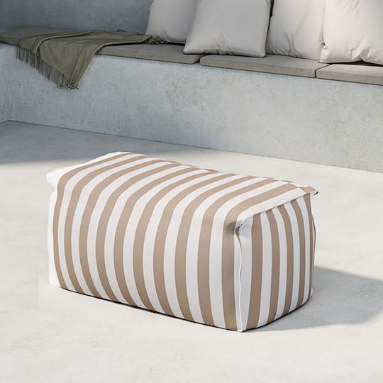 Πουφ Σκαμπό Αδιάβροχο Redang White/beige 75x40x33cm
