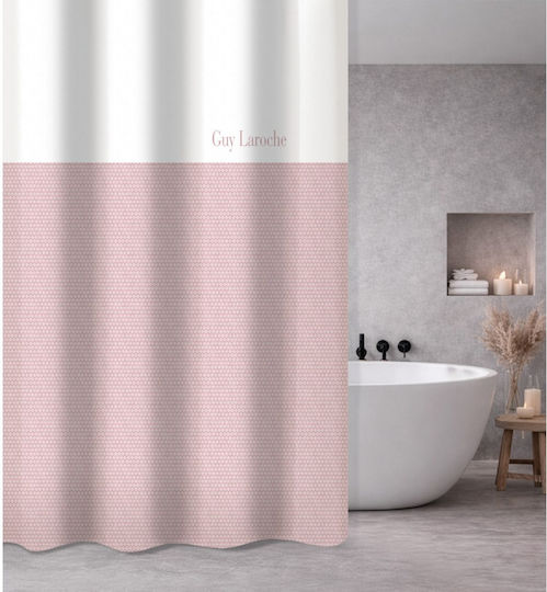 Guy Laroche Sandy Κουρτίνα Μπάνιου Υφασμάτινη με Τρουκς 240x185cm Old Pink