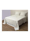 Viopros Σετ Κουβερλί Υπέρδιπλο Microfiber Εκρού 240x250cm 3τμχ