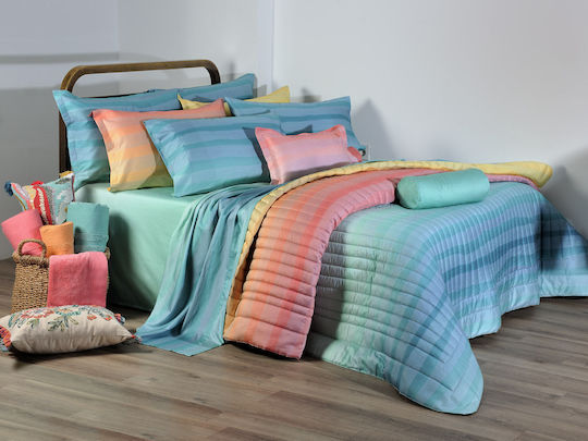 Down Town Home Single Coverlet Aqua 170x240cm