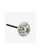 Madam Stoltz Antik Möbelgriff aus Keramik & Metallisch Off White/Blau Durchmesser 30mm TA5133