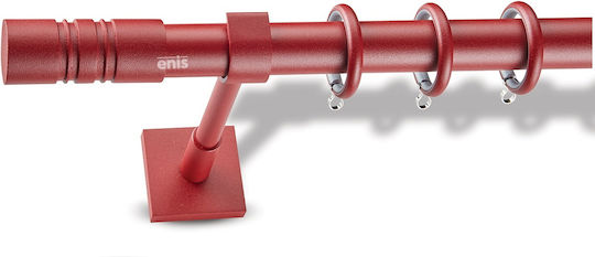 Metallisches Vorhangstangen Ismene Φ25 Enis Oval Eisen Mo 200 cm Rot Pastell
