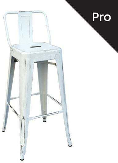 Μεταλλικό Σκαμπό Μπαρ Εξωτερικού Χώρου Intra Antique White