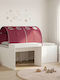 Pat Pentru Copii Tip Loft Bed Single Cu Birou Alb