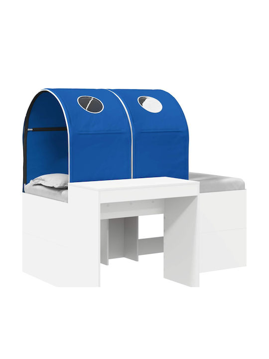 Pat Pentru Copii Single Loft Bed Cu Birou Albastru