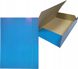Bantex A4 Blue Glossy Cardboard Folder Elastic Band