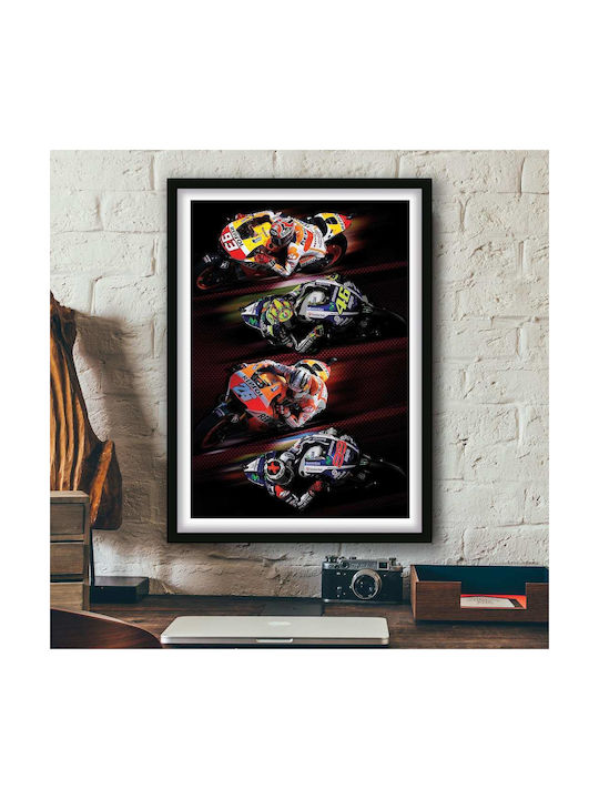 Poster Motogp Márquez Rossi Pedrosa Lorenzo Gp0...