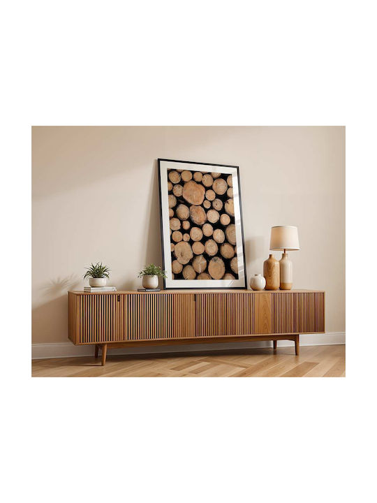 Poster Logs Pst25112 40cm X 50cm Μαύρη Ξύλινη Κ...