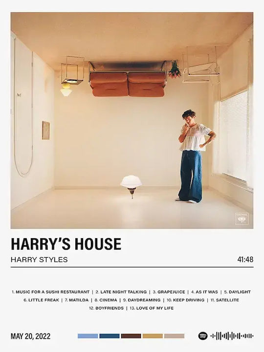 Music Poster Harry's House Ms054 40cm X 50cm Bl...