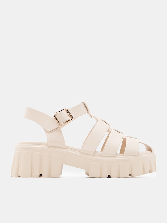 Luigi Sandale Casual Damă Flatforme Bej