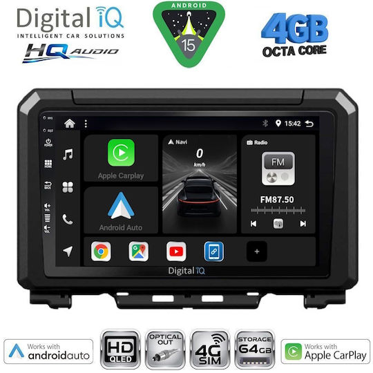 Digital IQ Car Audio System for Suzuki Jimny 2017 Bluetooth USB WiFi GPS Apple CarPlay Android Auto with 9" Touch Screen