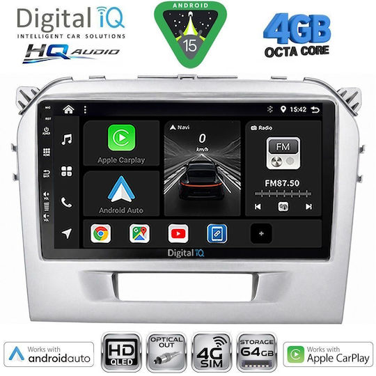 Digital IQ Ηχοσύστημα Αυτοκινήτου για Suzuki Vitara 2016-2022 (Bluetooth/USB/WiFi/GPS/Apple-Carplay/Android-Auto) με Οθόνη Αφής 9"