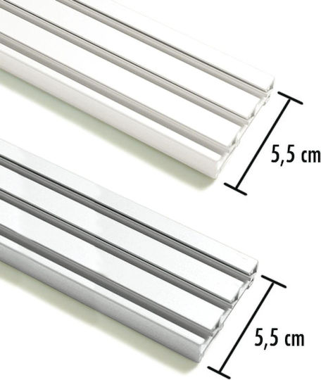 Triple Curtain Track Made of Aluminum in Color 210cm