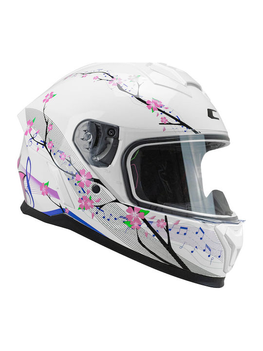 CGM 265M Micro Music White Pink Kids Motorcycle Helmet Full Face ECE 22.06 1100gr