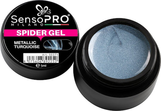 Gel Unghii Spider Sensopro Turcoaz Metalic 5 Ml
