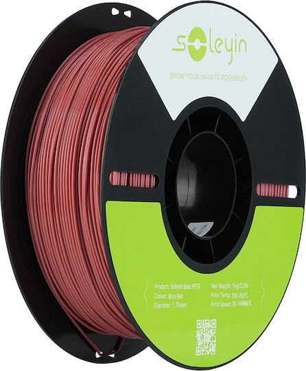 Creality3D Soleyin PETG 3D Drucker Filament 1.75mm Backsteinrot 1kg