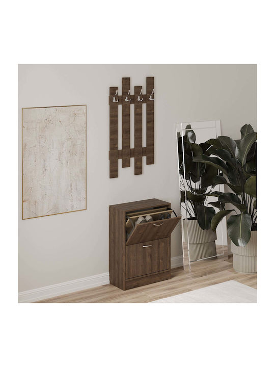 Mobilier Hol cu Suport pentru Haine și Suport pentru Pantofi Stejar Bronze 63x30x85cm