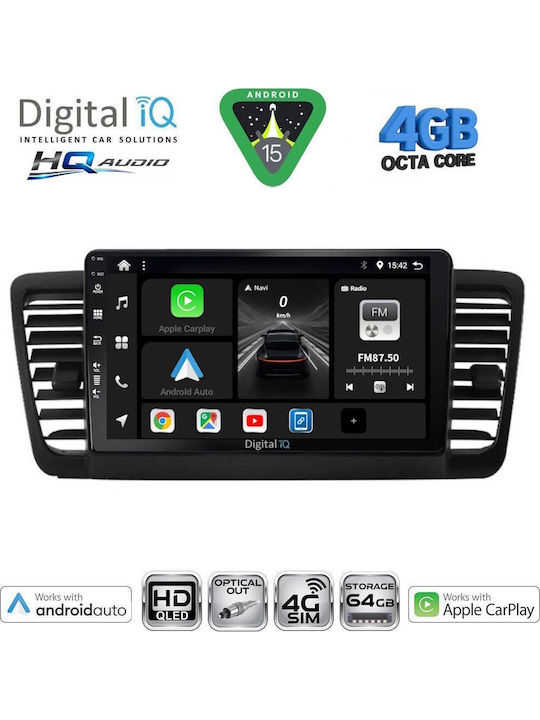 Digital IQ Car Audio System for Subaru Legacy / Outback 2002-2008 (Bluetooth/USB/WiFi/GPS/Apple CarPlay/Android Auto) with 9" Touch Screen