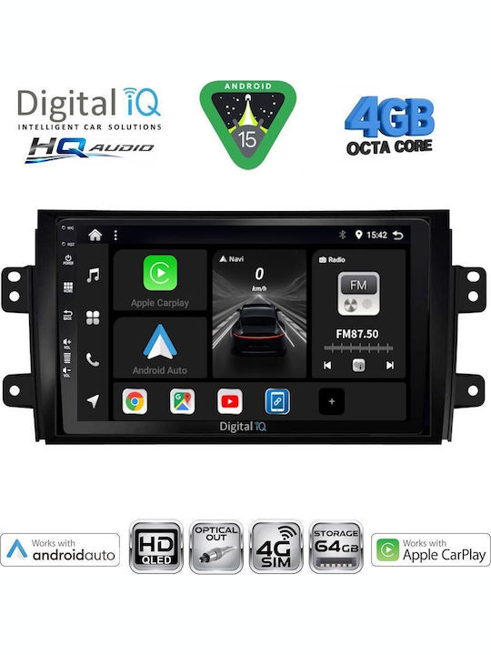 Digital IQ Car Audio System for Fiat Sedici Suzuki SX4 2005-2013 Bluetooth USB WiFi GPS Apple CarPlay Android Auto with 9" Touch Screen