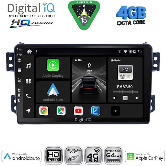 Digital IQ Ηχοσύστημα Αυτοκινήτου για Opel Agila Suzuki Splash 2008-2018 (Bluetooth/USB/WiFi/GPS/Apple-Carplay/Android-Auto) με Οθόνη Αφής 9"