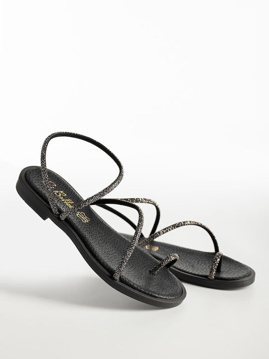 Bozikis Flache Sandalen Für Damen Schwarz K26-0...