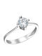 Ioannis Kosmima Single Stone Ring In 9K White Gold With Zircon