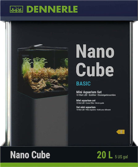 Dennerle Nano Cube Basic Aquarium Capacity 20l with Filter 25x25x30cm Black
