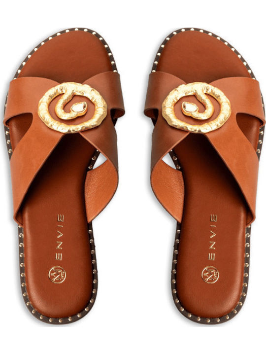 Envie Shoes Flache Sandalen Für Damen Braun
