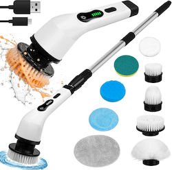 Rotating Electric Cleaning Brush Zola 9 Interchangeable Heads Telescopic Handle Digital Display 2 Speeds Rechargeable 1500 Mah