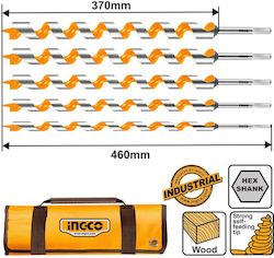 Ingco Set 5 Drills with Hexagon Drill Top for Wood Ingco Set 5 Drills with Hexagon Drill Top for Wood